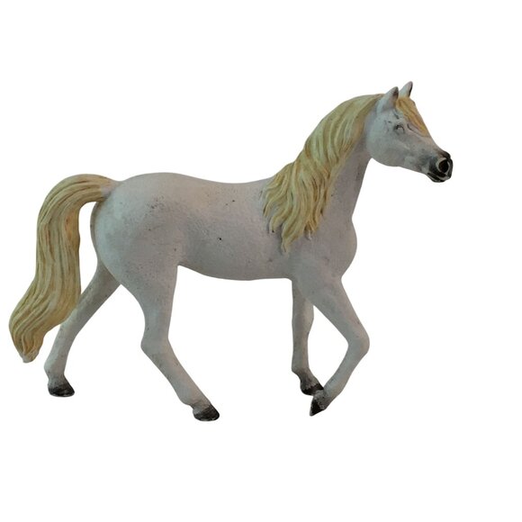 Schleich Horse Figures Brown Clydesdale Foal & White w/Yellow Mane Lot of 2 - Picture 2 of 8